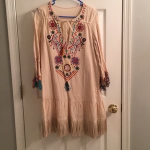 Navajo print long sleeve dress